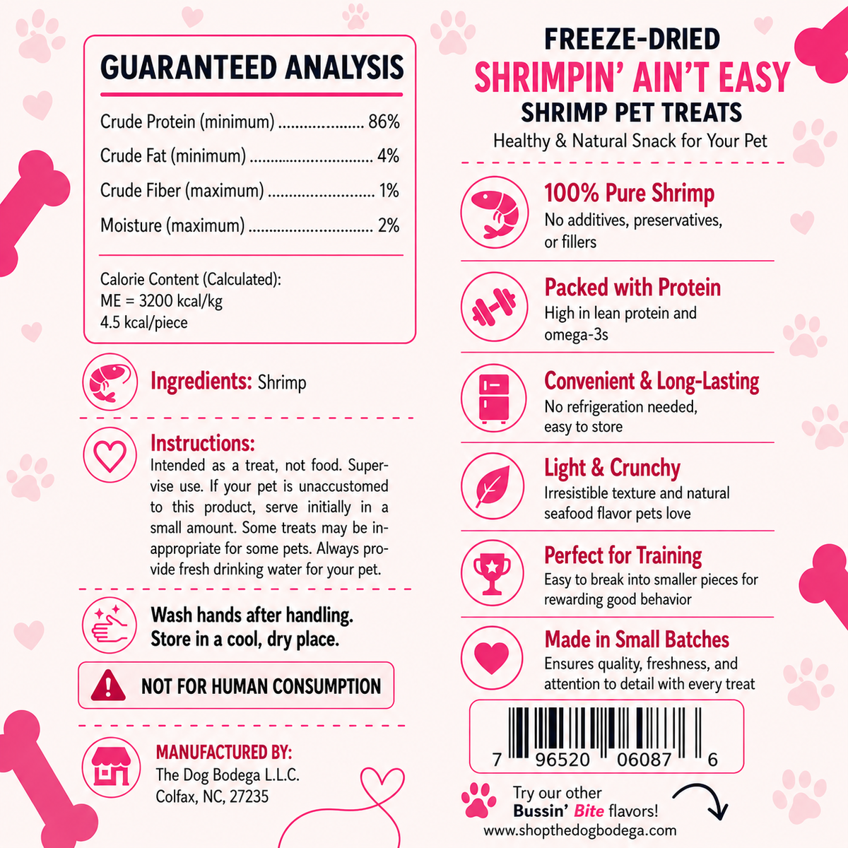 Shrimp - Single Ingredient, High Value Freeze-Dried Training Treats for Dogs & Cats