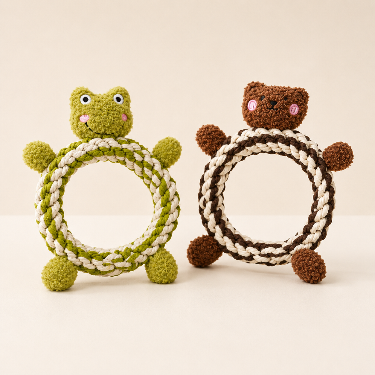 Daisy and Jasper Squeaky Plush Rope Toys