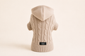 Dog & Cat Cable Knit Sweater With Hat | Beige