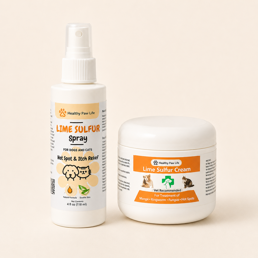 Healthy Paw Life's Lime Sulfur Pet Skin Cream and Spray - 2 Piece Set