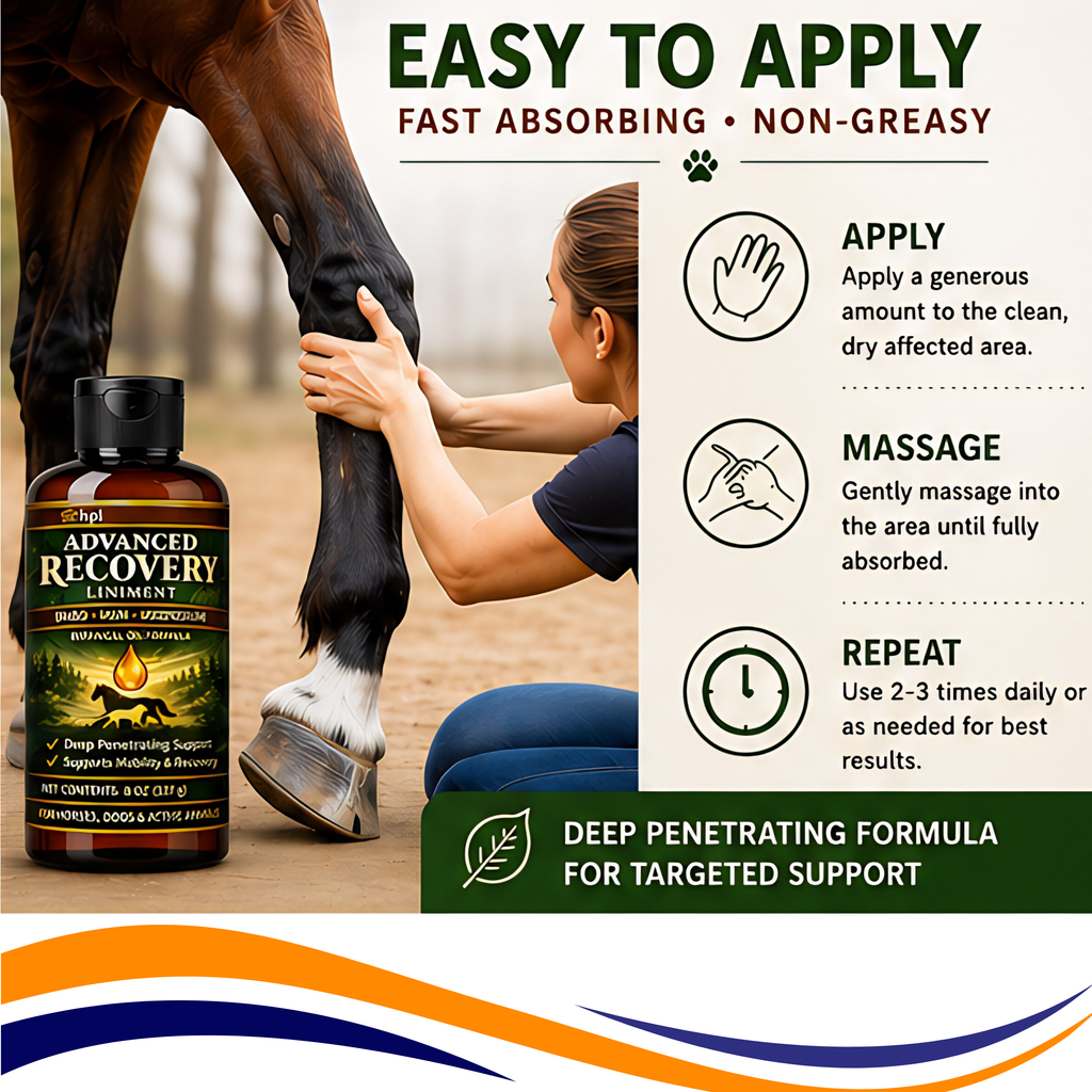 Advanced Recovery Liniment for Horses, Dogs & Active Animals | Veterinary Liniment Gel | DMSO, MSM, Magnesium & Castor Oil Liniment for Joint & Muscle Pain