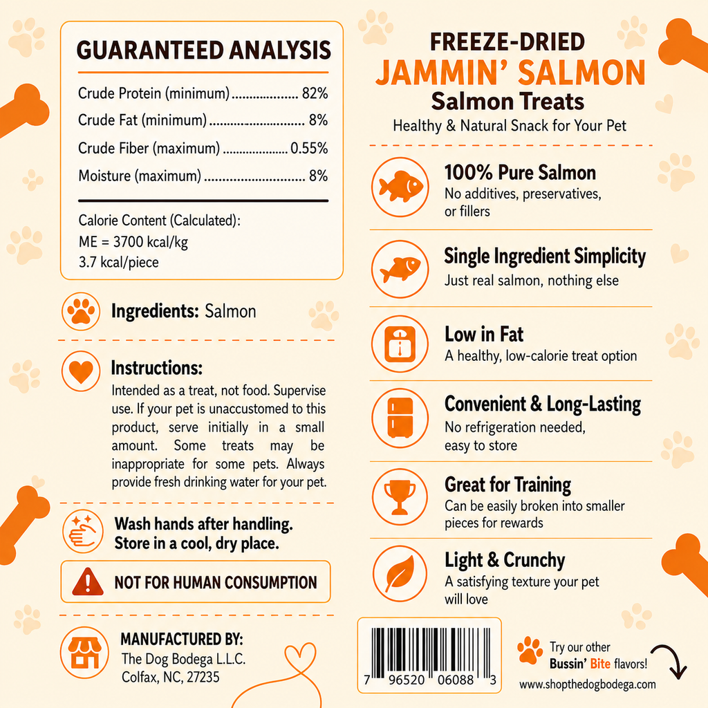 Salmon - Single Ingredient, High Value Freeze-Dried Training Treats for Dogs & Cats