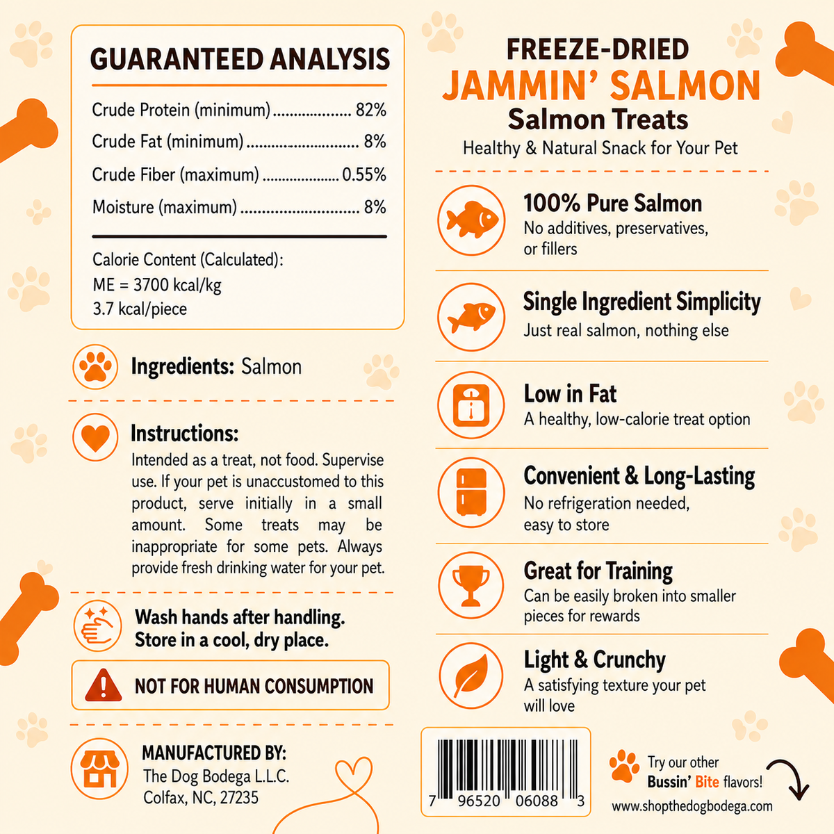 Salmon - Single Ingredient, High Value Freeze-Dried Training Treats for Dogs & Cats